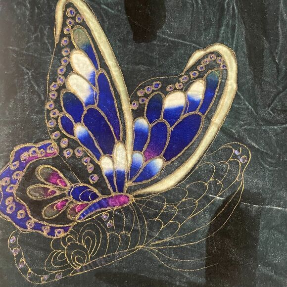 Chico's Sz 3 Anniversary Butterfly Velvet Art To Wear Fall Festival Artsy Bold - Picture 5 of 9